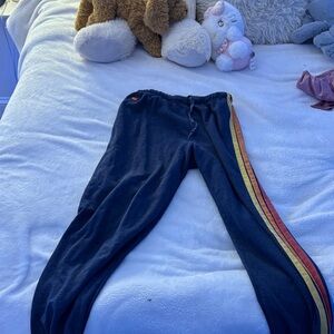 Aviator Nation Kids Joggers with Rainbow Stripe Size M